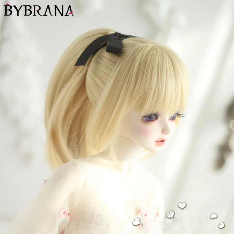 Bybrana 1/3 1/4 Bjd парик высокая Температура волокно коричневый Цвета прямые красивые