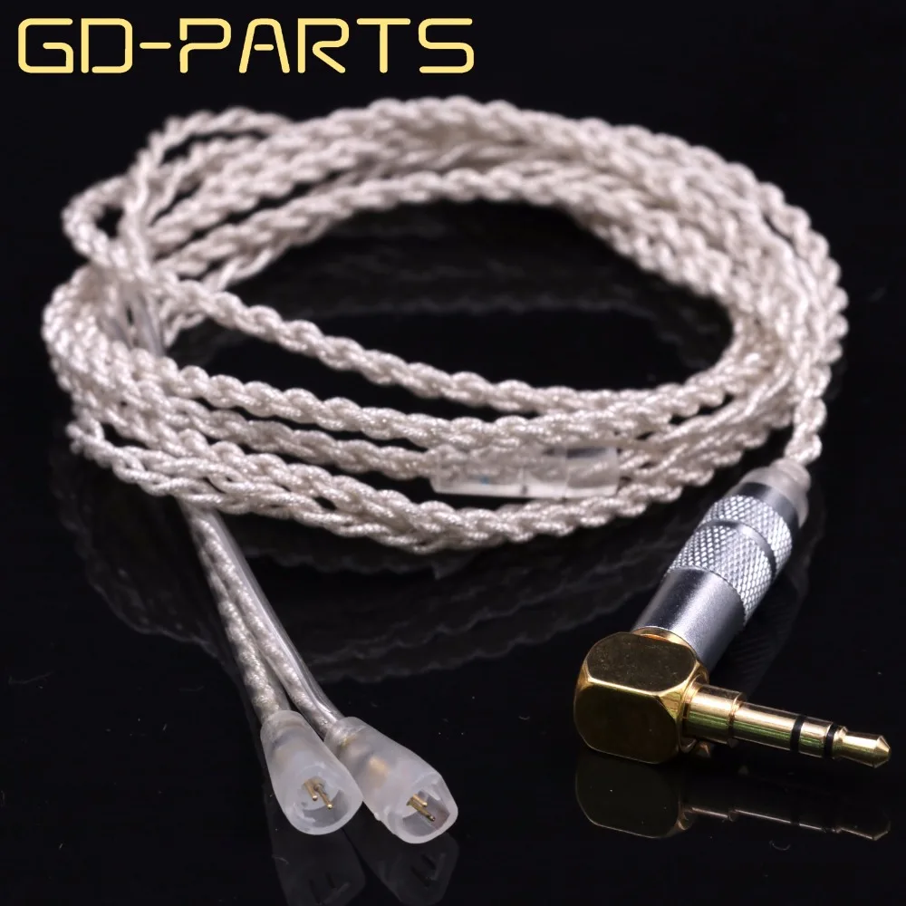 GD-PARTS 1,2 м посеребренный OCC кабель для наушников обновление Hifi гарнитура наушники провод для IE8 IE80 IE8I ER80 Замена DIY