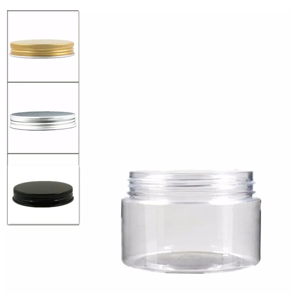 

15pcs/Lot 120ml Clear Pet Jar Container,Bottle with Screw Aluminium Cap W/Pe Liner for Cosmetic Food