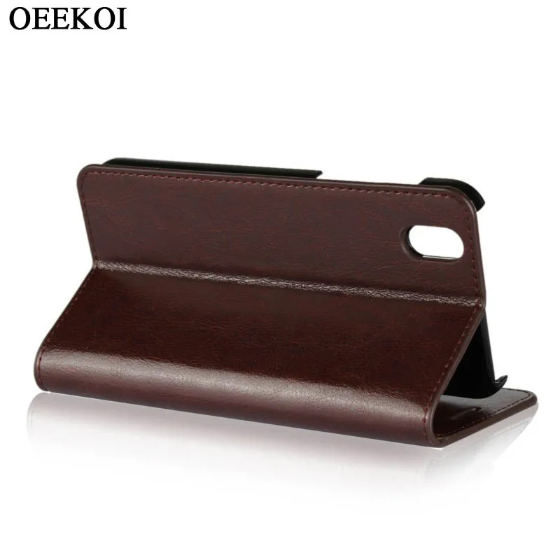 Чехол-книжка OEEKOI из натуральной кожи Crazy Horse для Sharp Aquos R2 Compact/Zero/sense2 SH-01L/Android One