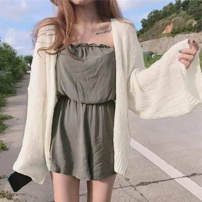 2019 Spring Short Cardigan Sweater Women Fashion Hollow Long Sleeve Female Casual Pocket Cardigans Women's Outerwear |
