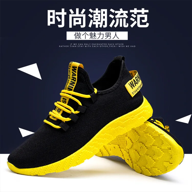 Men Sport Running Shoes White Sneakers Breathable Mesh Outdoor Athletic Shoe Light Male Shoe Zapatillas Hombre Deportiva BLACK