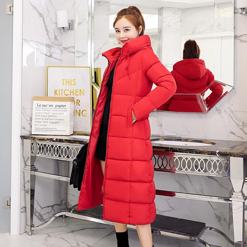 

Woman Polyester Zipper Slim Full Flocking Hot Sale Long Fund 2018 Winter Clothes New Korean Cotton Loose