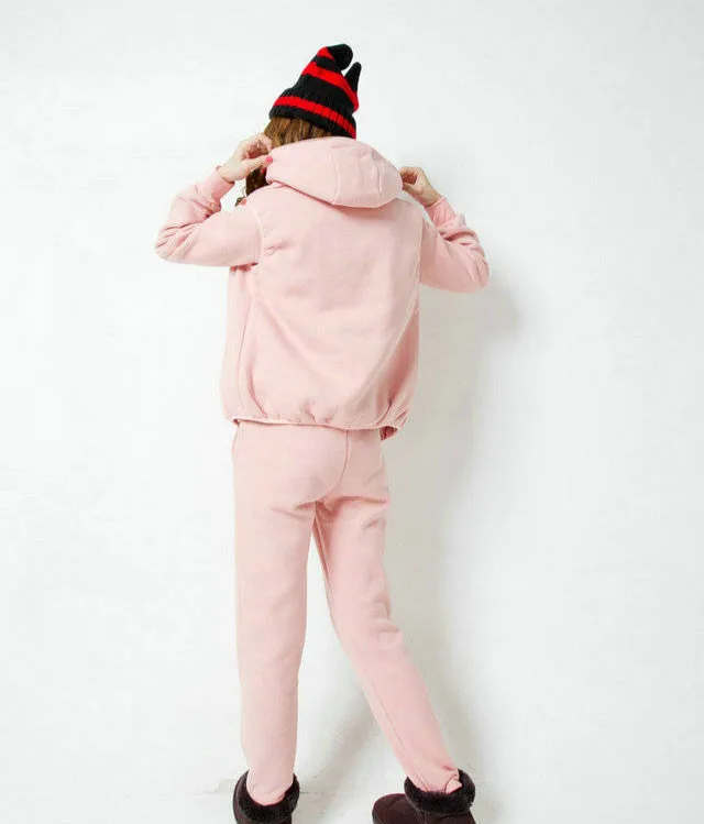 Теплый зимний комплект из 3 предметов женский спортивный костюм с капюшоном