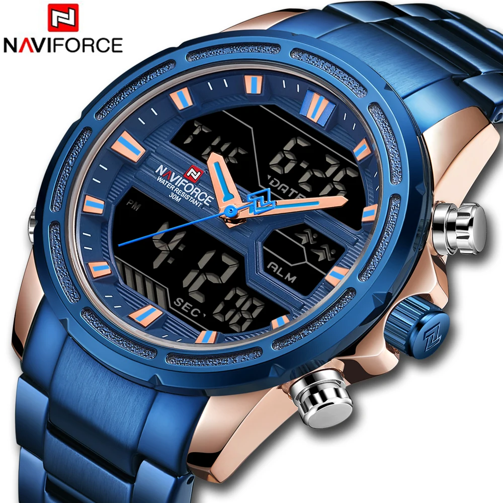 Топ люксовый бренд NAVIFORCE мужские часы военные водонепроницаемые светодиодный