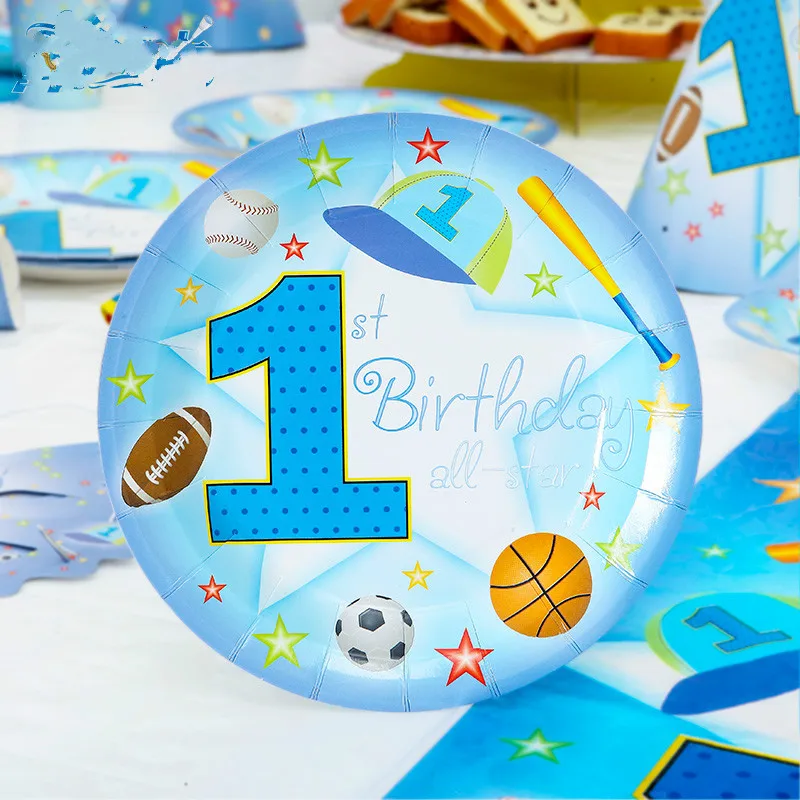 1 год футбольные спортивные вечерние для мальчиков на день рождения|party supplies