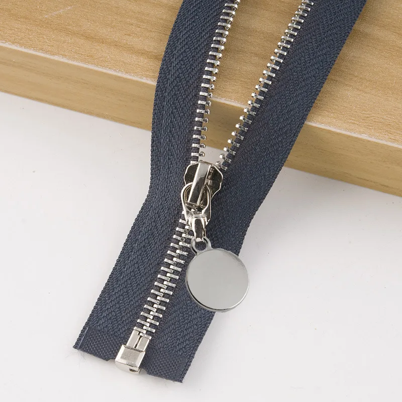navybluesilver 1 шт. Авто замок 85 см Open-end Металлические молнии 5# пуховик пальто юбка молния для шитья ремонт на молнии наборы DIY аксессуары для одежды - Цвет: navybluesilver