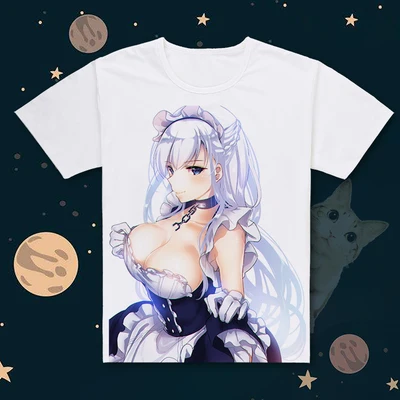 Горячая игра Azur Лэйн cos HMS Белфаст юбка футболка с короткими рукавами крутые футболки летние топы - Цвет: 14