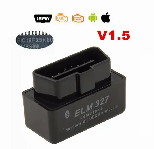 10 шт./лот V1.5 чип PIC18F25K80 ELM327 Bluetooth АВТО ЧИТАТЕЛЬ КОДА Супер Мини ELM 327 работает на