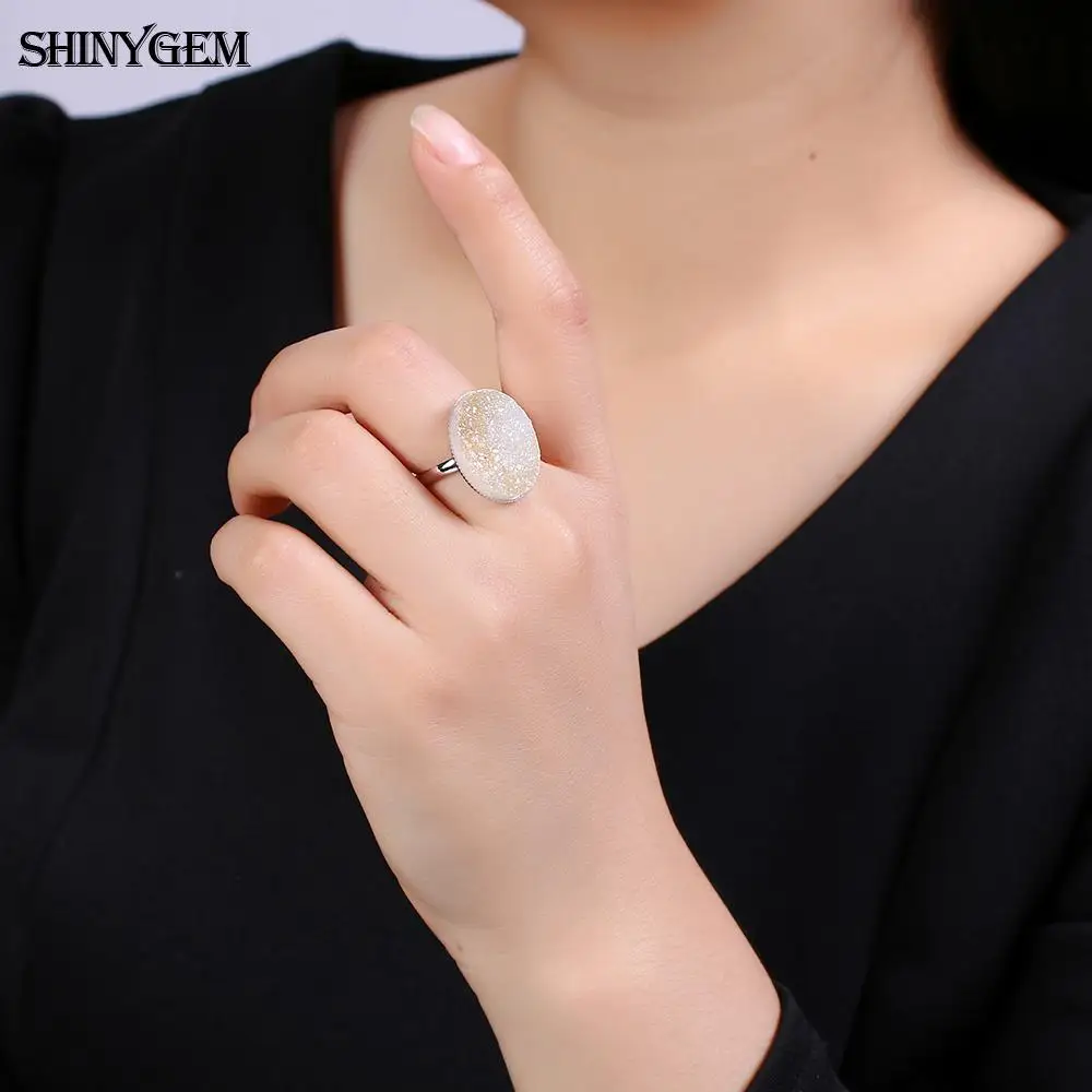 ShinyGem модное овальное кольцо с большим камнем европейский стиль винтажное
