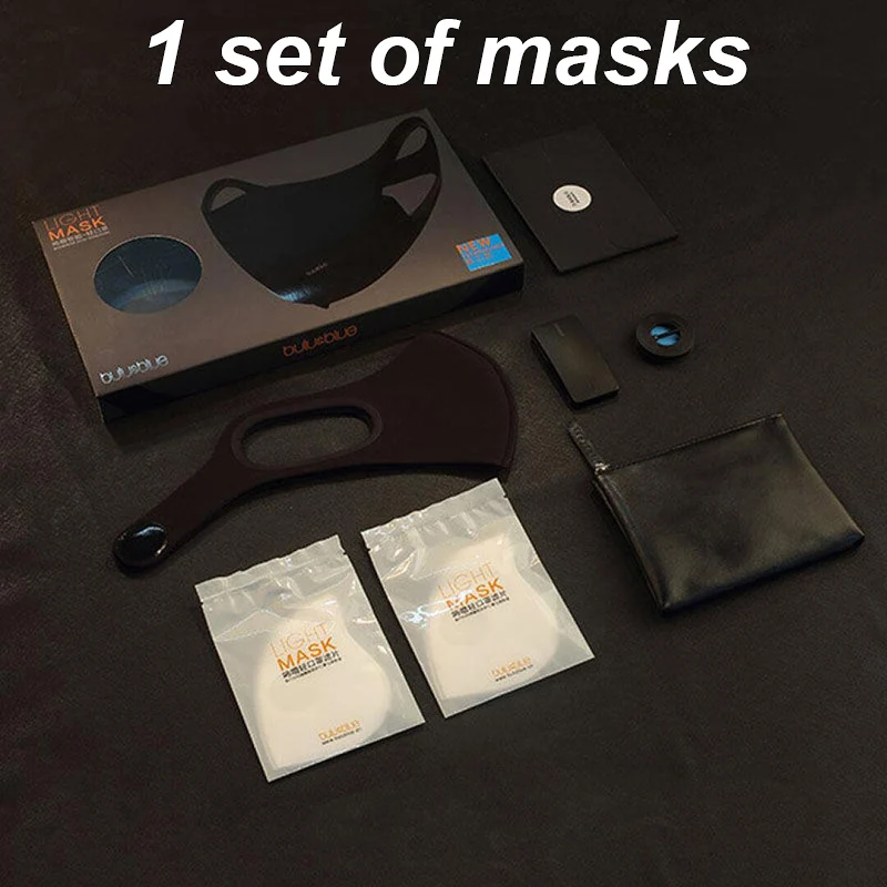 1 set of masks black BULU Электрический Респиратор маска Новая Черная модная умная вентиляционная маска подходит для бега и верховой езды pm2.5 Пылезащитная маска - Цвет: 1 set of masks black