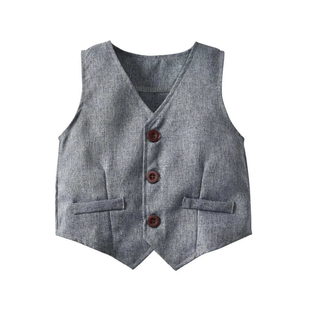 Комплекты одежды для мальчиков Kinderen Jongens Kleding однотонные рубашки + штаны жилет