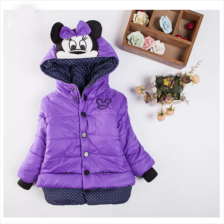 Одежда для девочек куртка детей зимние милые теплые пальто хлопковая верхняя