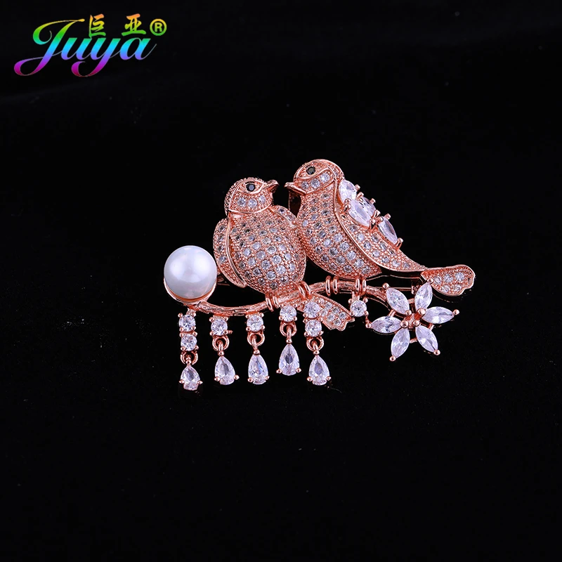 Женская брошка с микро цирконием Juya декоративная из фианита для свадебной