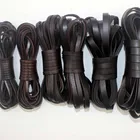 Шнуры из натуральной кожи темного цвета, 2 метра, 2, 3, 4, 5, 6, 8, 10 мм, рукоделие, первый слой из кожи, плоская веревка, сделай сам, ювелирные изделия, подарок