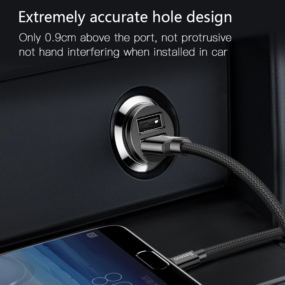 ROCK Dual USB Mini Автомобильное зарядное устройство 3.1A автомобильное Авто Зарядка 2
