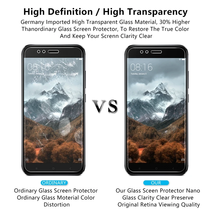 Закаленное стекло премиум класса 2.5D 0 26 мм 9H для Xiaomi Mi A1 MiA1 защита экрана 5 дюйма