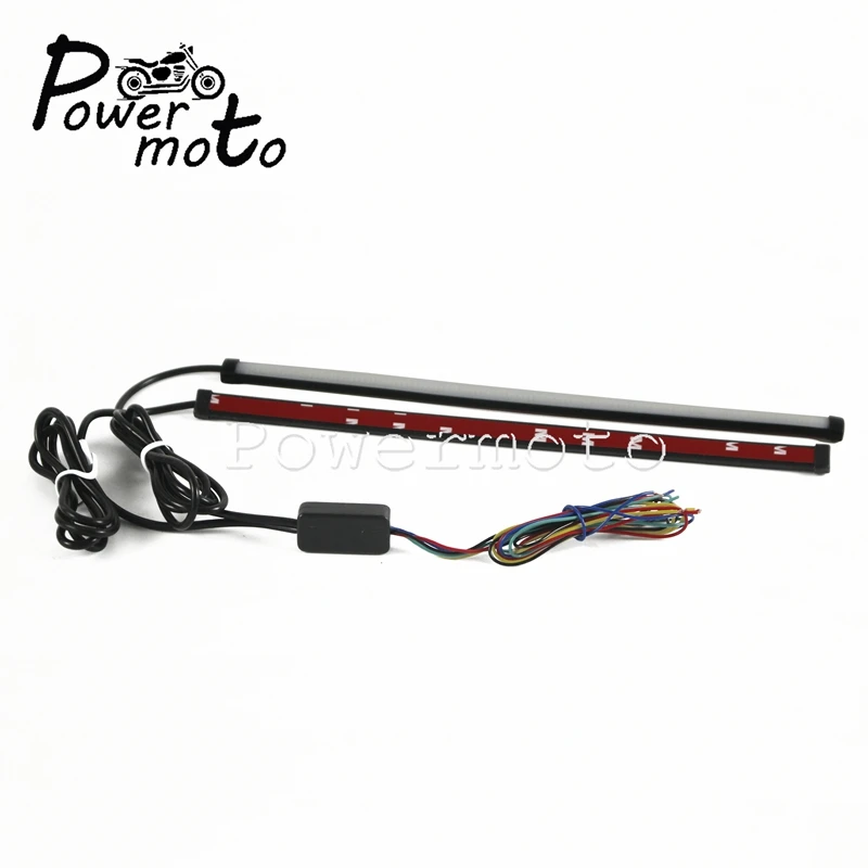 White/Red Amber LED Flowing Switchback Sequential Taillights Turn Signal Light 30cm 2 in 1 Knight Rider DRL Strip Flasher |