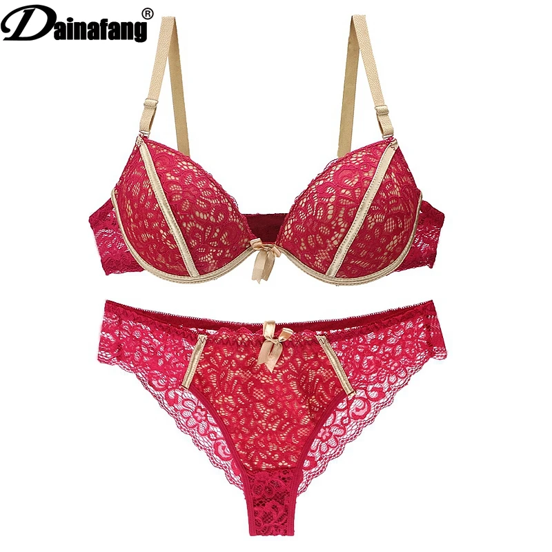 DAINAFANG, новинка, сексуальное женское нижнее белье, короткое платье, ABC, с вышивкой, кружевное, пуш-ап, женское белье, стринги, платье, брюки