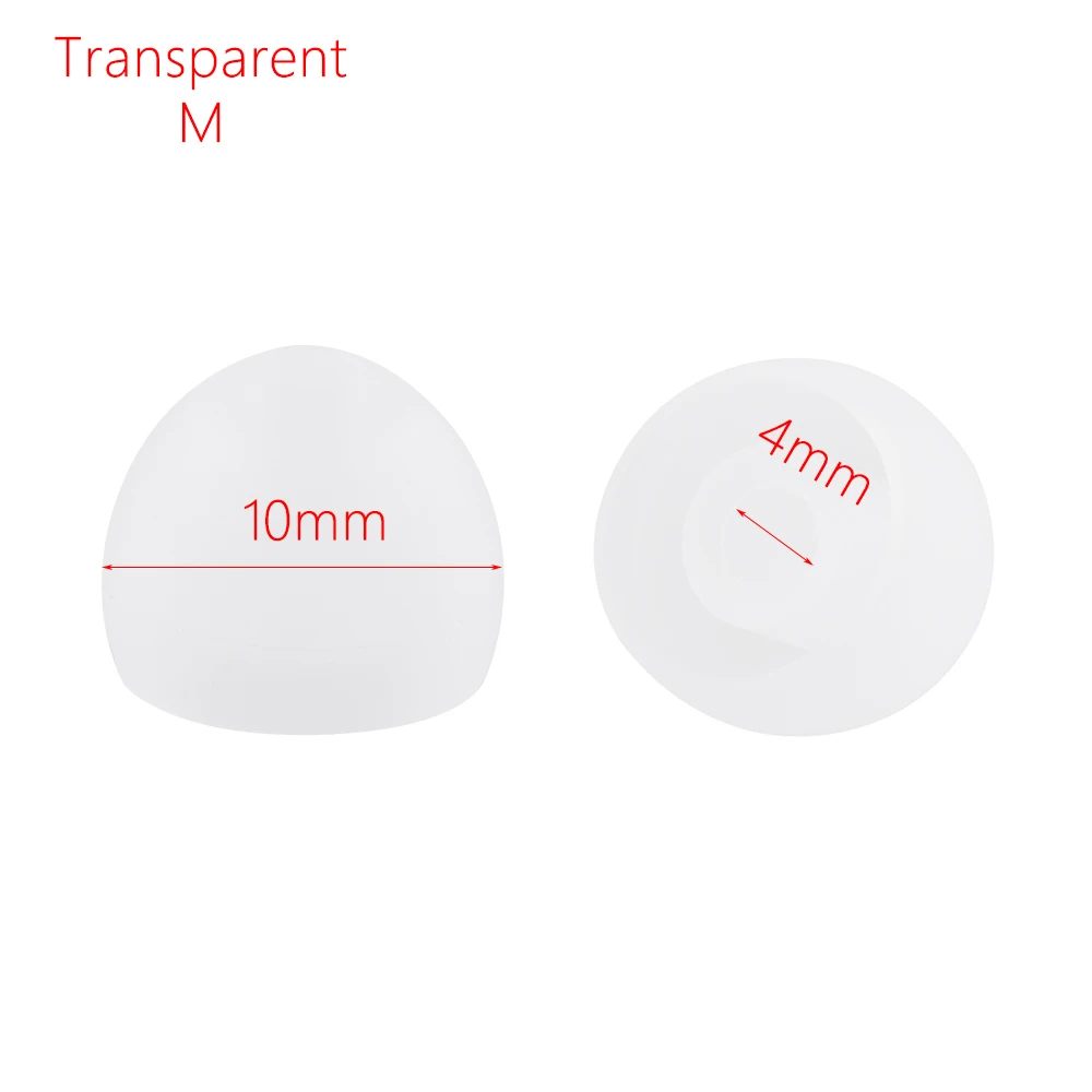 transparent M 1 пара новых силиконовых 4 мм сменных наушников-вкладышей, ушные наконечники, крышка, мягкая резина, универсальные сменные наконечники для ушей - Цвет: transparent M