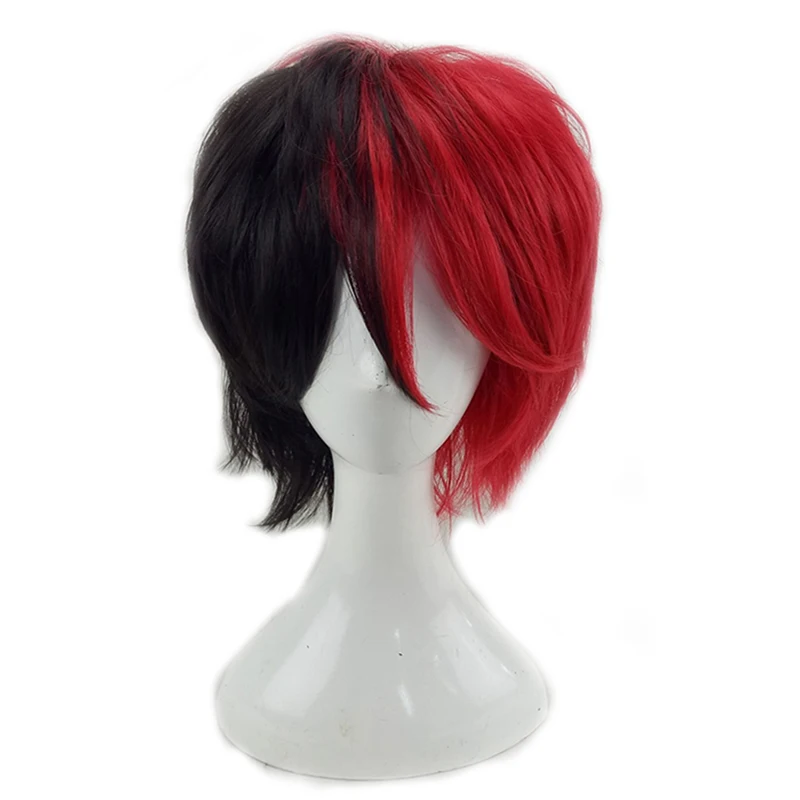 black red HAIRJOY синтетические волосы косплей парики короткий костюм парик 14 цветов - Цвет: black red