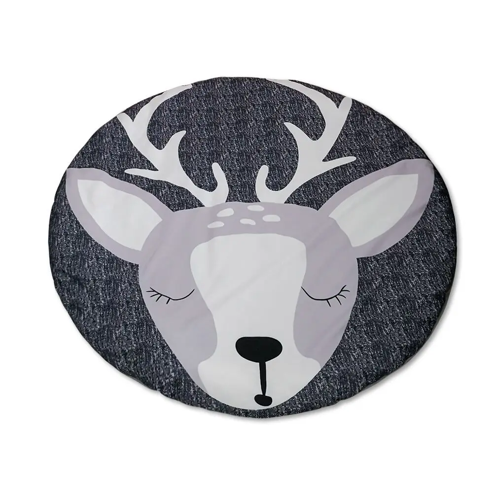 

95cm Baby Play Mats Toddler Toys Nordic Children'S Room Decoration Round Crawling Mat Sheep Christmas Deer Cotton Baby Game Pad