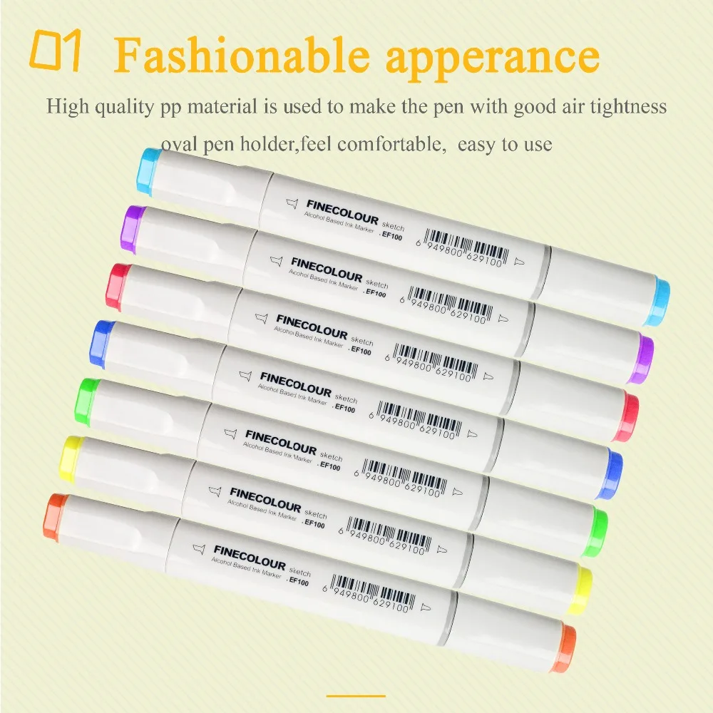 Finecolour EF100 240 цветов чернила на спиртовой основе двухсторонние эскизные