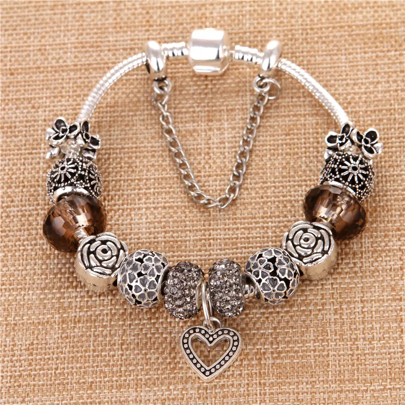 ChangBizi сердце кулон Серый Кристалл Циркон Подвески DIY модные милые элегантные