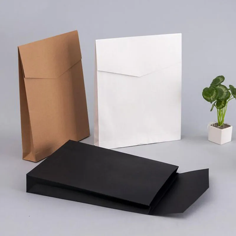 

100pcs Kraft Paper Envelope Gift Bag Present Package Bag For Book/Scarf/Clothes Document Wedding Favor Bag wen4435