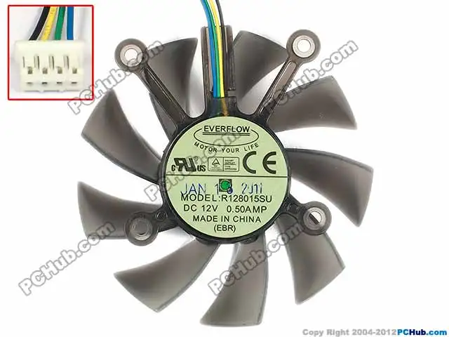 EVERFLOW R128015SU DC 5V 0.5AMP 4 проводной Сервер вентилятор охлаждения|everflow r128015su|cooling fanserver fan