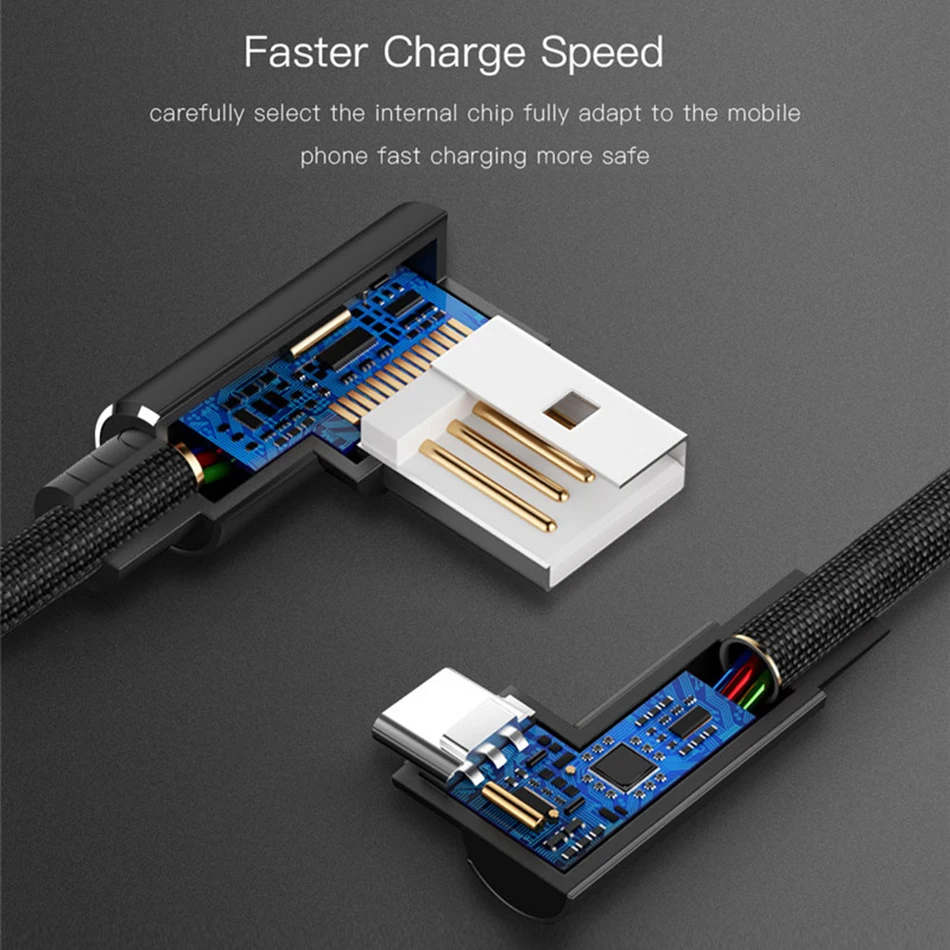 Тип usb C кабель 90 градусов игровой Kable Android быстрой зарядки USB-C строка данных для