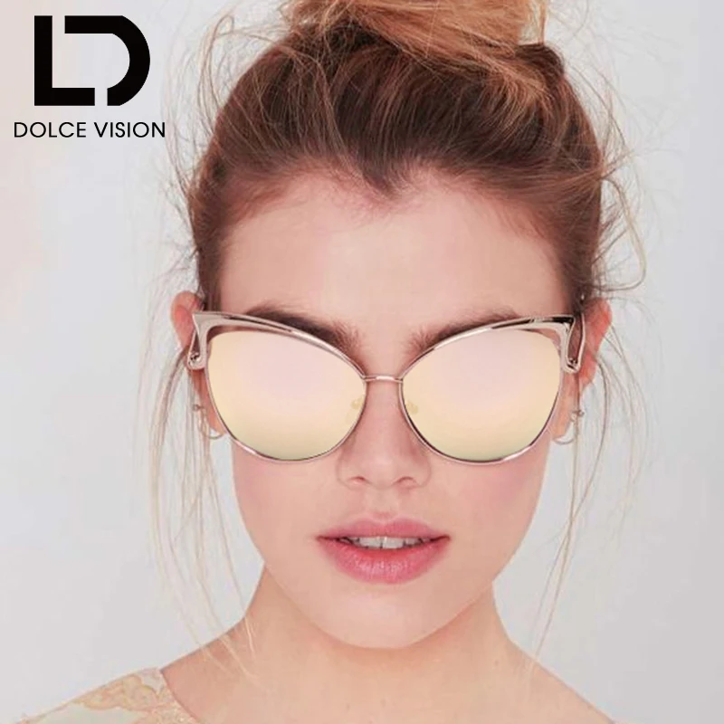 Dolce Vision солнцезащитные очки &quotкошачий глаз&quot женский синий с зеркальным