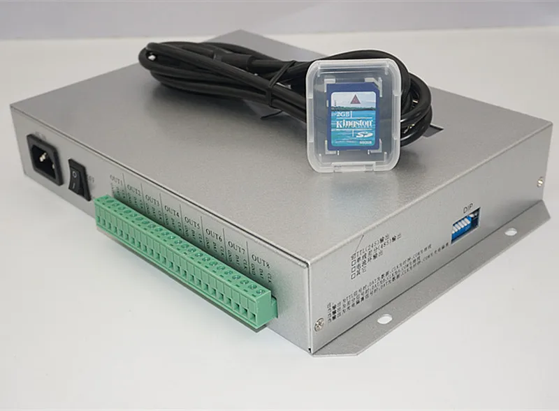 

T-300K T300K SD Card online VIA PC RGB Full color led pixel module controller 8ports 8192 pixels ws2811 ws2801 ws2812b led strip