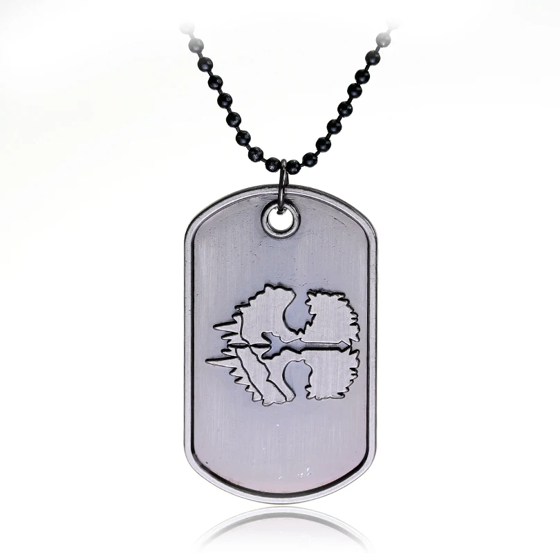 В стиле панк-рок вызова долг Цепочки и ожерелья s Dog Tag подвеска привидение Черные