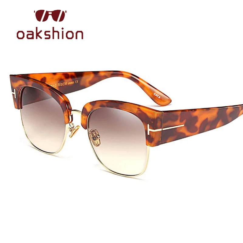 Женские Модные полуоправы кошачий глаз солнцезащитные очки винтажные роскошные
