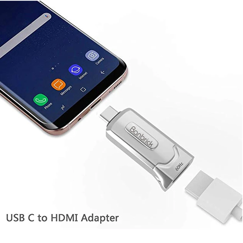 USB C к HDMI адаптер Type Женский (4k @ 60Hz) Цифровой AV 1080P видео аудио конвертер (Thunderbolt 3