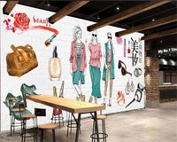 beibehang high quality simple wallpaper hand painted cosmetics shop fashion shop tooling background wall papel de parede tapety