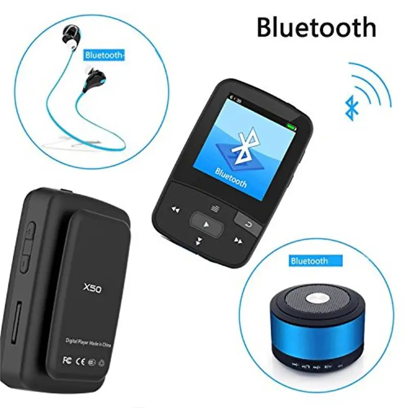 16GB Bluetooth MP4 музыкальный плеер с зажимом для спорт CHENFEC C50 Портативный FM радио Bluetooth шагомер+ спортивная повязка на руку