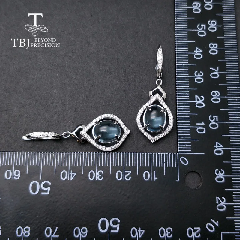 Женские серьги в стиле петалинга TBJ овальные из чистого серебра 925 пробы с небесно