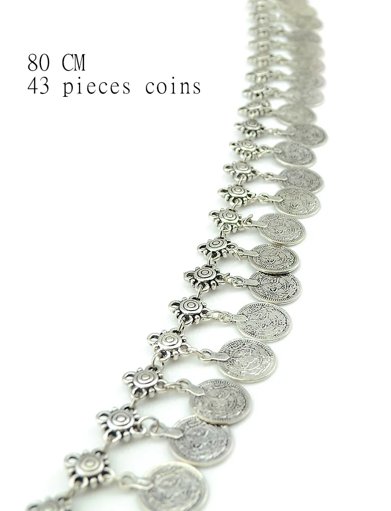 Missxiang Bohemian Boho Turkish Gypsy Metal Dangle Hippie Flower Coins Shimmy Belt Dance Body Chain Belly Jewelry image 6