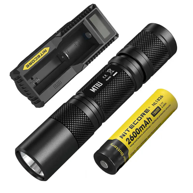NITECORE MT1U 365nm 900 мВт Мощный УФ светодиодный источник удобный ультрафиолетовый фонарик+ 18650 перезаряжаемый аккумулятор+ зарядное устройство UM10