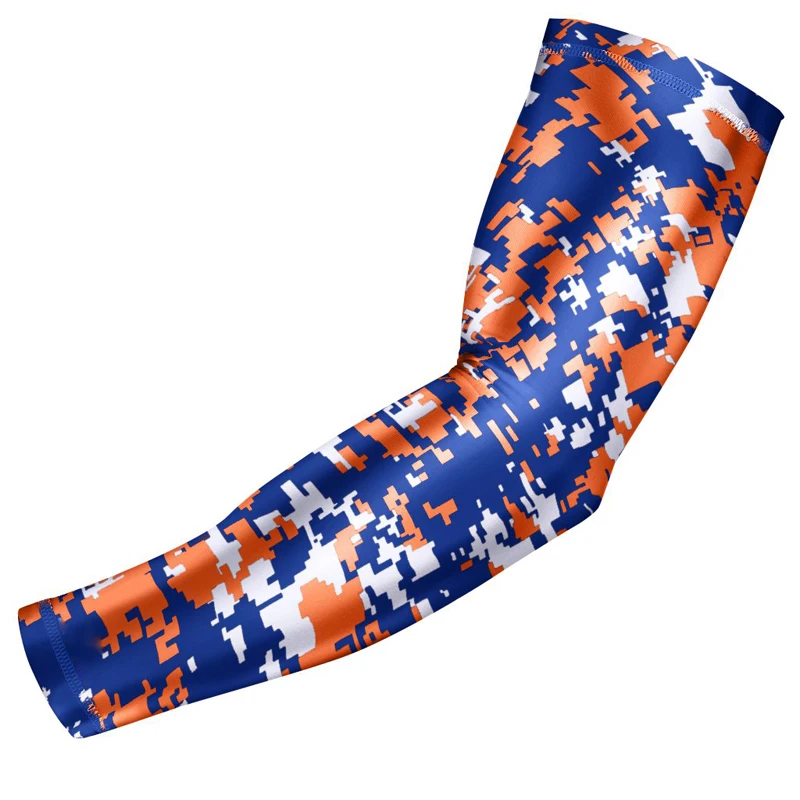 royal blue orange Компрессионная манжета на руку-молодежные и взрослые Размеры-бейсбольный футбол, баскетбол, Спорт(1 рукав руки)(доступно более 100 цветов - Цвет: royal blue orange