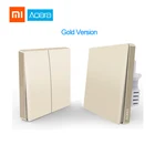 Настенный выключатель Xiaomi Aqara Golden Smart ZigBee, дистанционное управление освещением, нулевая линия, подключение проводки противопожарной сигнализации, Беспроводной Выключатель