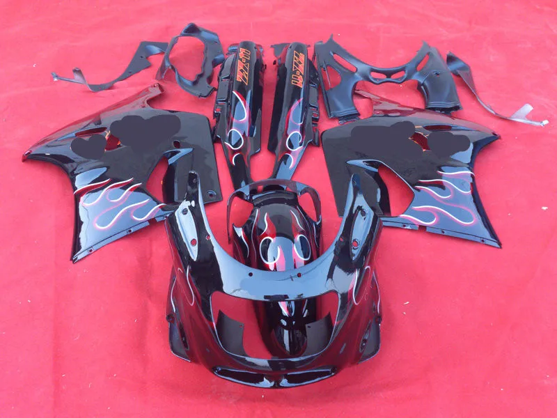Набор обтекателей для Кавасаки ниндзя ZZR1100D 93 00 01 03 ZZR 1100 ZX11 2003 2001 черный огненный