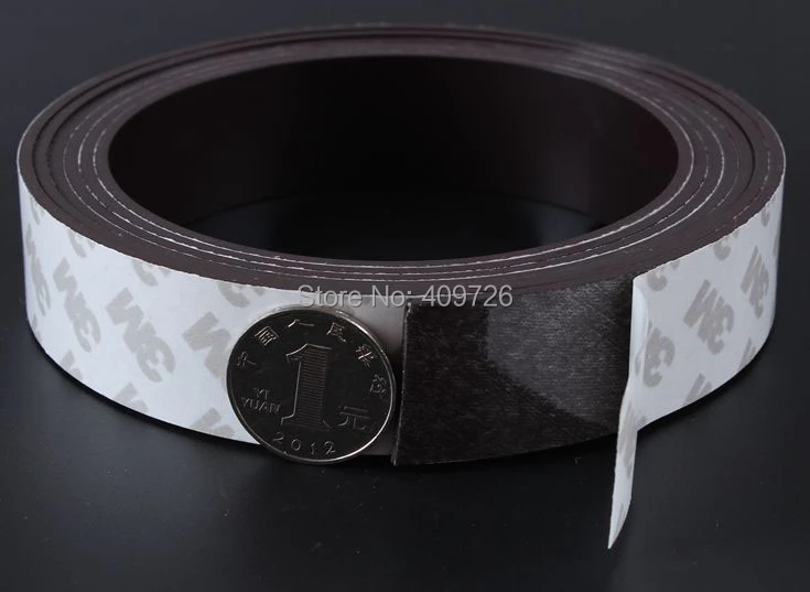 Бесплатная доставка 1 м самоклеящаяся Гибкая магнитная полоса 3 резиновая лента