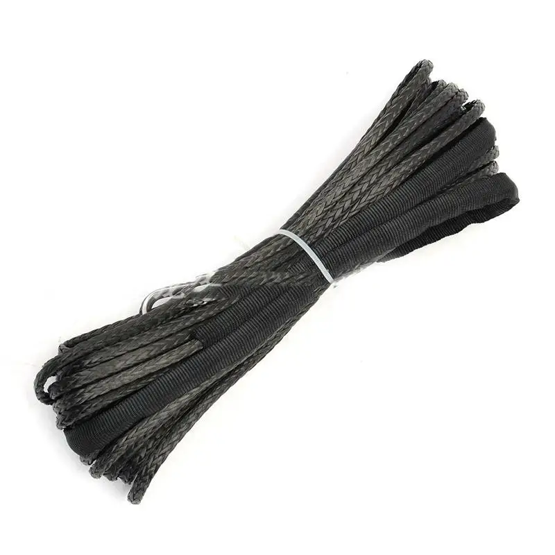 15M 6mm Towing Ropes Rope Synthetic Winch Rope Blue Fastness Winch Cable for Winches ATV UTV SUV Vehicle Truck