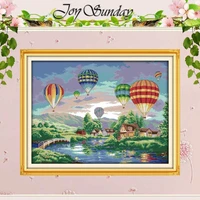 colorful balloons patterns counted cross stitch diy 11ct 14ct cross stitch set landscape cross stitch kit embroidery needlework