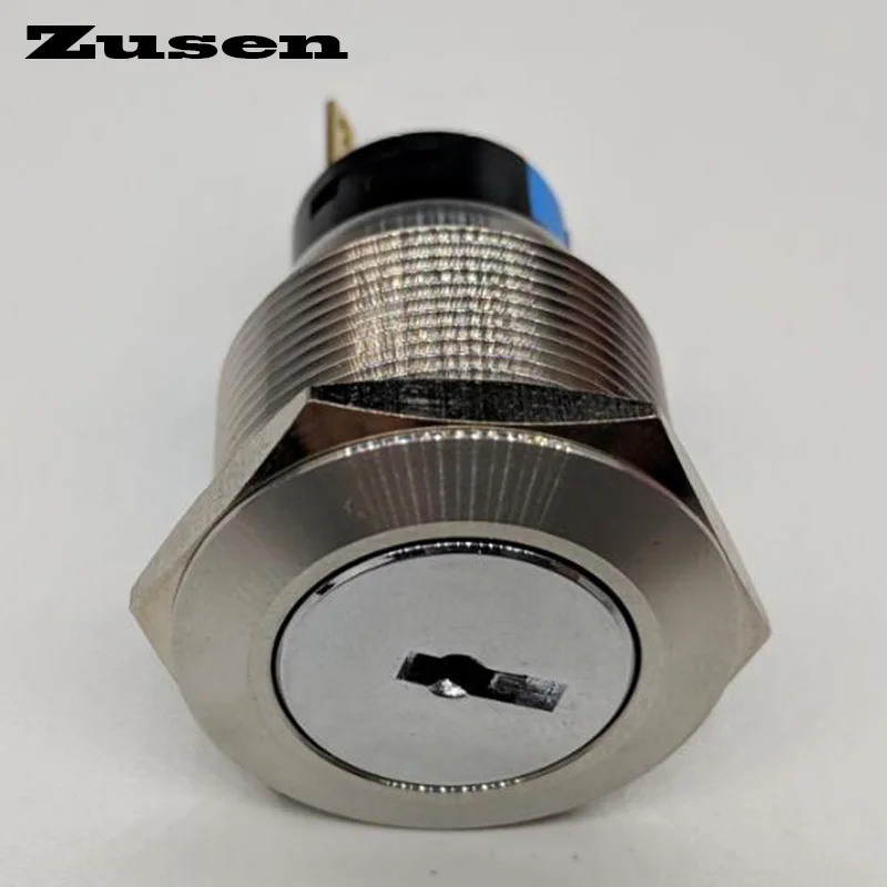 Zusen 22 мм ZS22F 11Y/21/S 2 позиционный замок металлический кнопочный