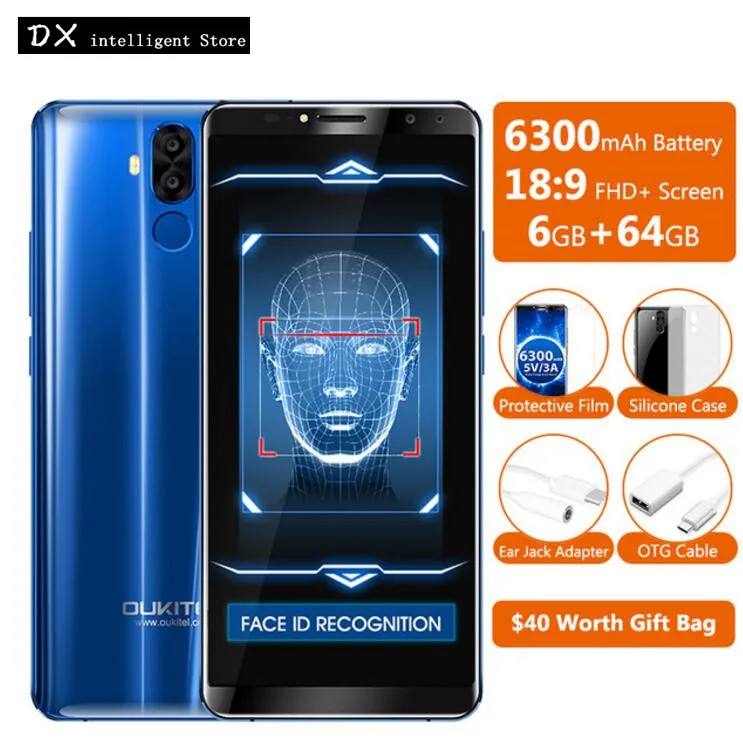 OUKITEL K6 Face ID Helio P23 6 0 "дюймовый 18:9 FHD MT6763 Octa Core мобильный телефон 21MP 4 Камера Android 7 1