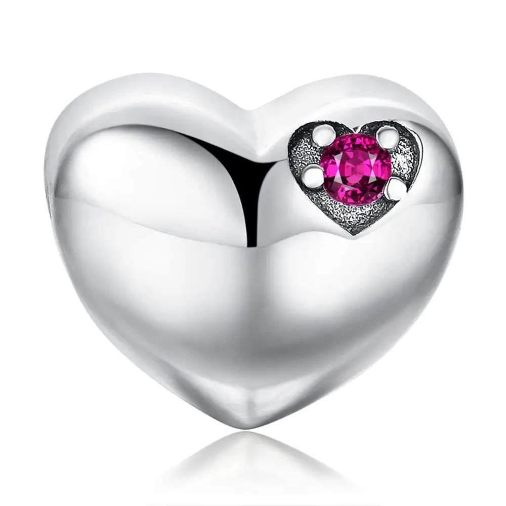JewelryPalace навсегда нами СОЗДАН Ruby 925 пробы Серебряное сердце Шарм бисер